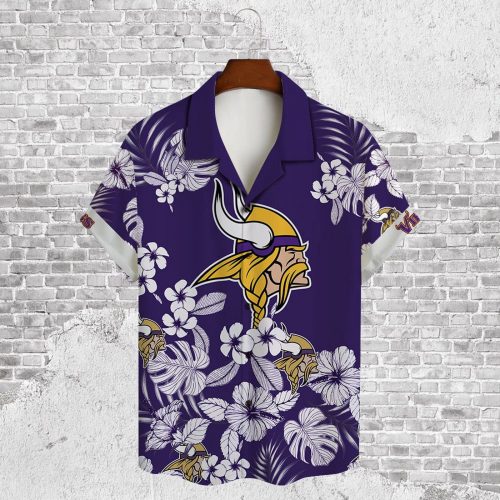 Minnesota Vikings 2023 AOP 3D Button 3D Button Hawaiian Shirt Gift for Men Dad Father Gift for Men Dad Father V31