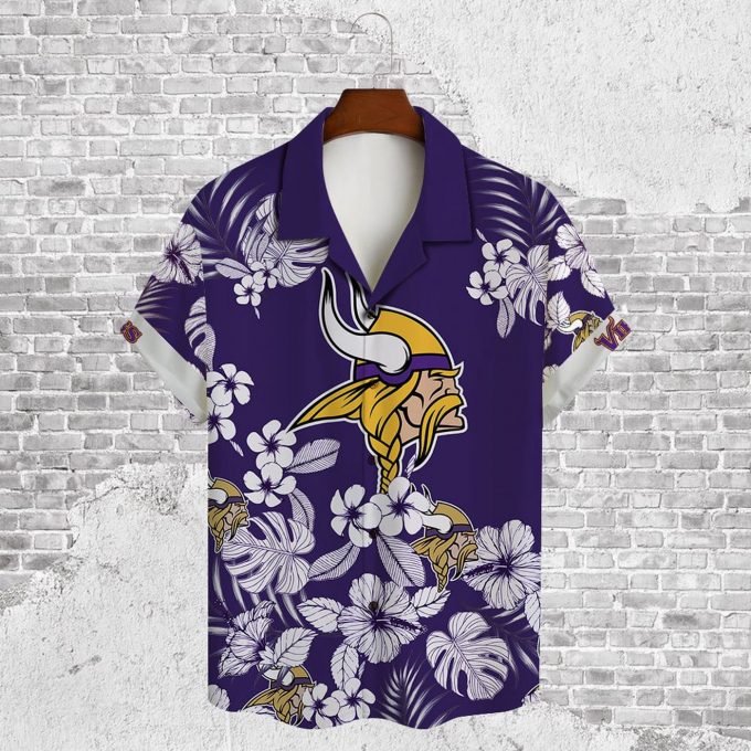 Minnesota Vikings 2023 AOP 3D Button 3D Button Hawaiian Shirt Gift for Men Dad Father Gift for Men Dad Father V31