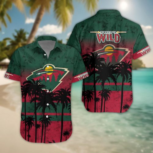 Minnesota Wild 3D Button Hawaii Shirt Gift for Men Dad Father