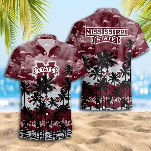 Mississippi State Bulldog 3D Button 3D Button Hawaiian Shirt Gift for Men Dad Father Gift for Men Dad Father Trending Summer