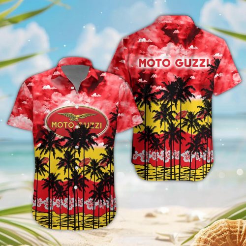 Moto-Guzzi 3D Button Hawaii Shirt Gift for Men Dad Father