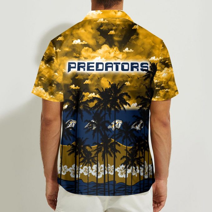 Nashville Predators 3D Button 3D Button Hawaiian Shirt Gift for Men Dad Father Gift for Men Dad Father