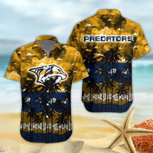 Nashville Predators 3D Button 3D Button Hawaiian Shirt Gift for Men Dad Father Gift for Men Dad Father