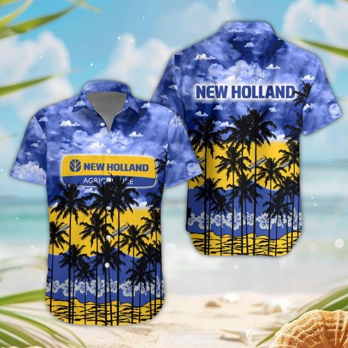 New Holland 3D Button Hawaii Shirt Gift for Men Dad Father
