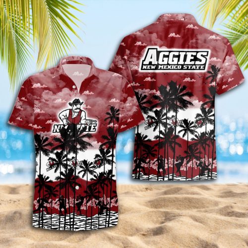 New Mexico State Aggies 3D Button 3D Button Hawaiian Shirt Gift for Men Dad Father Gift for Men Dad Father Trending Summer