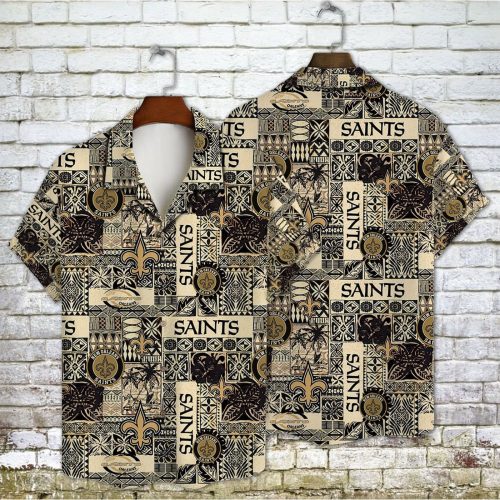 New Orleans Saints 2023 AOP 3D Button 3D Button Hawaiian Shirt Gift for Men Dad Father Gift for Men Dad Father V12