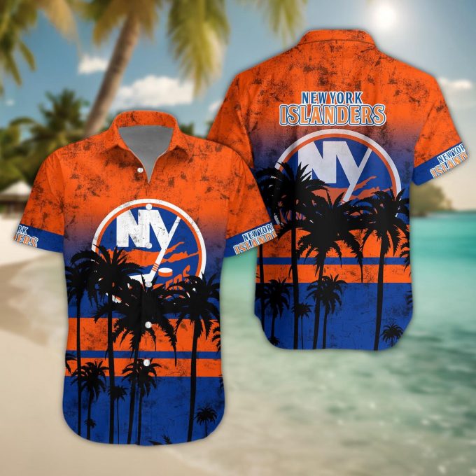 New York Islanders 3D Button Hawaii Shirt Gift for Men Dad Father