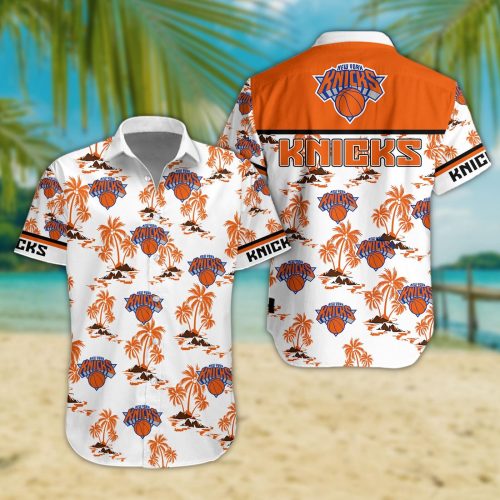 New York Knicks 3D Button Hawaii Shirt Gift for Men Dad Father