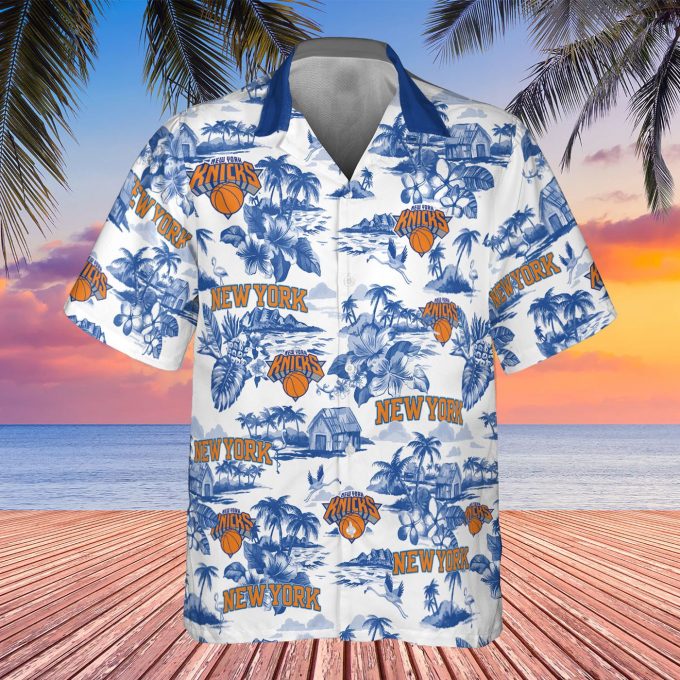 New York Knicks 3D Button 3D Button Hawaiian Shirt Gift for Men Dad Father Gift for Men Dad Father V38