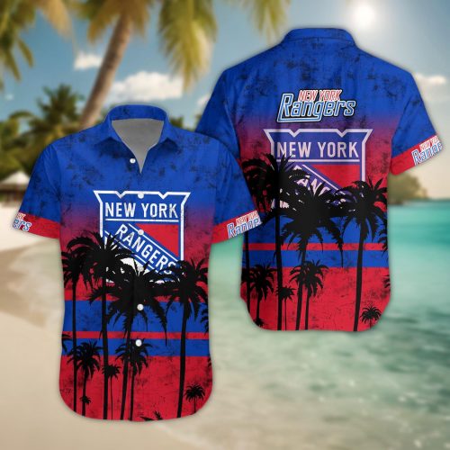 New York Rangers 3D Button Hawaii Shirt Gift for Men Dad Father