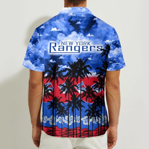 New York Rangers 3D Button 3D Button Hawaiian Shirt Gift for Men Dad Father Gift for Men Dad Father