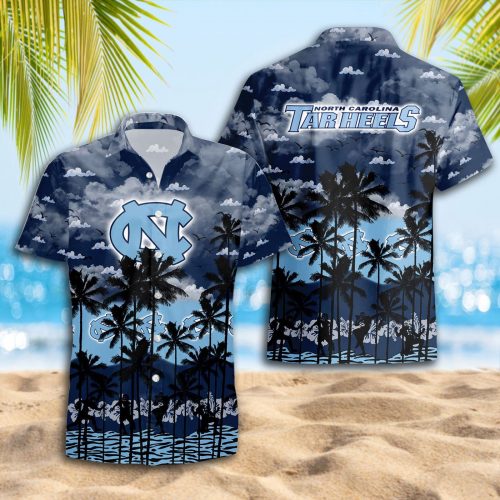 North Carolina Tar Heels 3D Button 3D Button Hawaiian Shirt Gift for Men Dad Father Gift for Men Dad Father Trending Summer