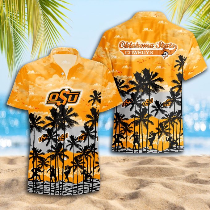 Oklahoma State Cowboys 3D Button 3D Button Hawaiian Shirt Gift for Men Dad Father Gift for Men Dad Father Trending Summer