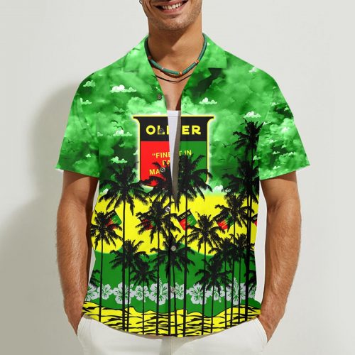 Oliver Tractor 3D Button Hawaii Shirt Gift for Men Dad Father