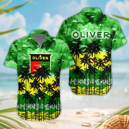 Oliver Tractor 3D Button Hawaii Shirt Gift for Men Dad Father