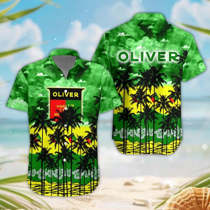 Oliver Tractor 3D Button Hawaii Shirt Gift for Men Dad Father