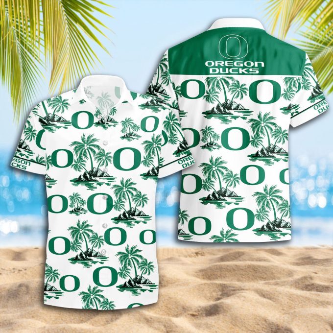 Oregon Ducks 3D Button Hawaii Shirt Gift for Men Dad Father
