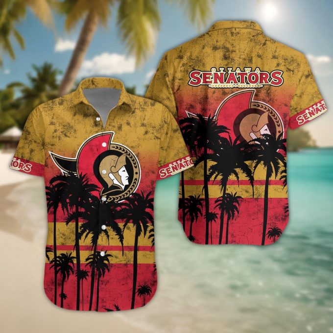 Ottawa Senators 3D Button Hawaii Shirt Gift for Men Dad Father