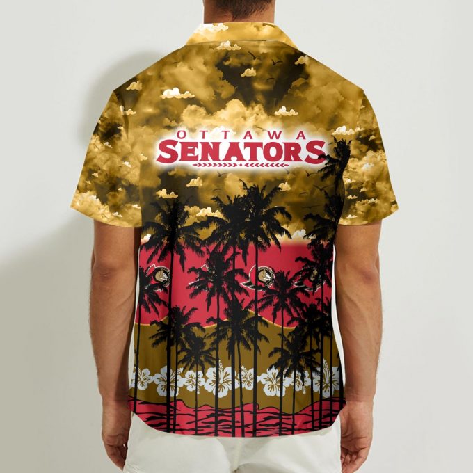 Ottawa Senators 3D Button 3D Button Hawaiian Shirt Gift for Men Dad Father Gift for Men Dad Father