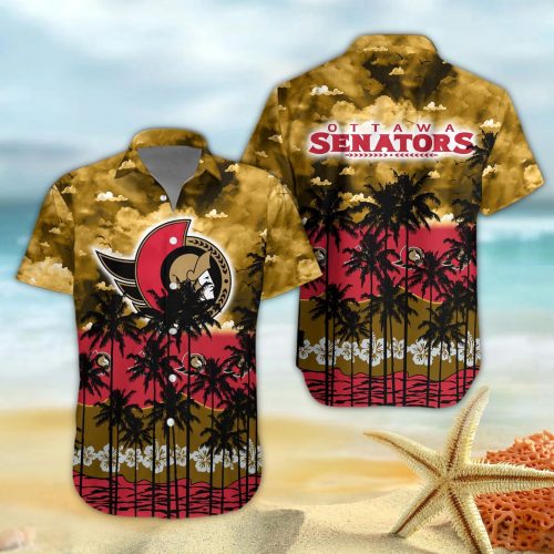 Ottawa Senators 3D Button 3D Button Hawaiian Shirt Gift for Men Dad Father Gift for Men Dad Father