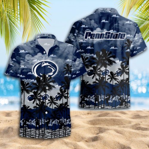 Penn State Nittany Lions 3D Button 3D Button Hawaiian Shirt Gift for Men Dad Father Gift for Men Dad Father Trending Summer