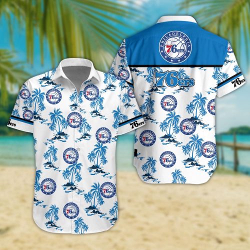 Philadelphia 76ers 3D Button Hawaii Shirt Gift for Men Dad Father