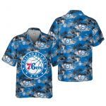 Philadelphia 76ers 3D Button 3D Button Hawaiian Shirt Gift for Men Dad Father Gift for Men Dad Father SH1