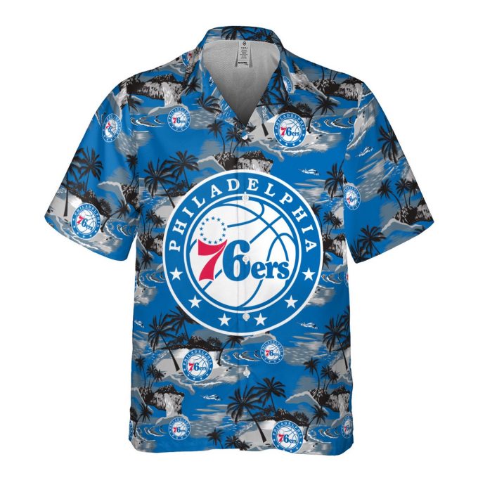 Philadelphia 76ers 3D Button 3D Button Hawaiian Shirt Gift for Men Dad Father Gift for Men Dad Father SH1