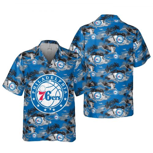 Philadelphia 76ers 3D Button 3D Button Hawaiian Shirt Gift for Men Dad Father Gift for Men Dad Father SH1