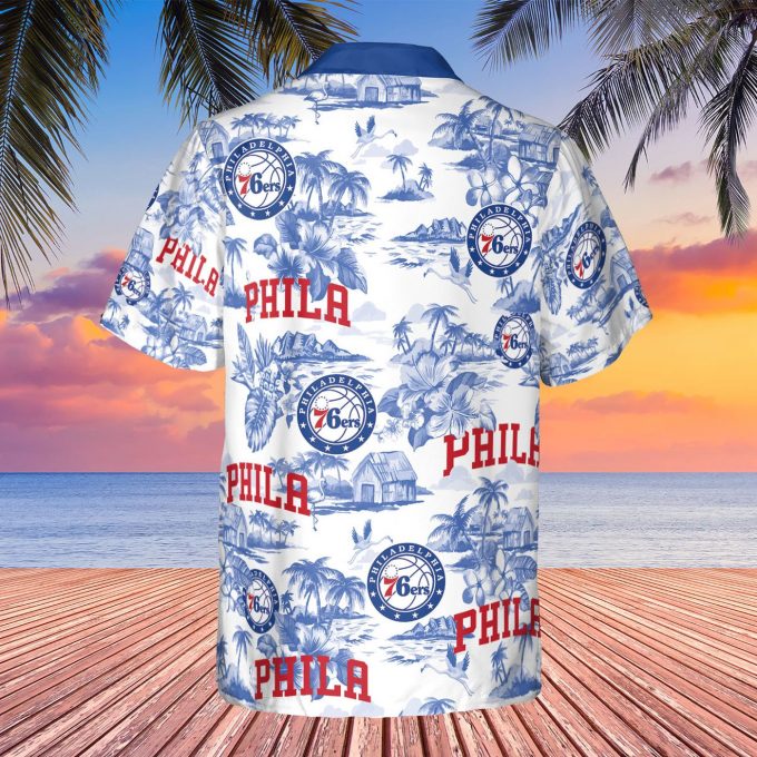 Philadelphia 76ers 3D Button 3D Button Hawaiian Shirt Gift for Men Dad Father Gift for Men Dad Father V39