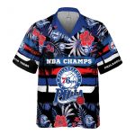 Philadelphia 76ers 3D Button 3D Button Hawaiian Shirt Gift for Men Dad Father Gift for Men Dad Father V55