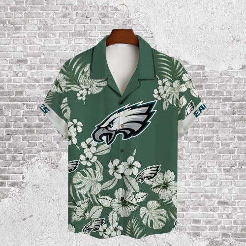 Philadelphia Eagles 2023 AOP 3D Button 3D Button Hawaiian Shirt Gift for Men Dad Father Gift for Men Dad Father V36