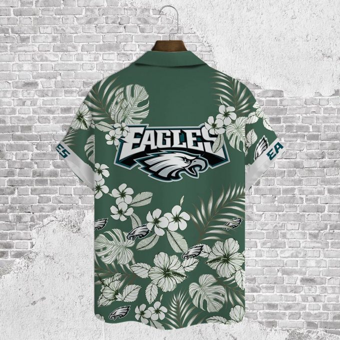 Philadelphia Eagles 2023 AOP 3D Button 3D Button Hawaiian Shirt Gift for Men Dad Father Gift for Men Dad Father V36