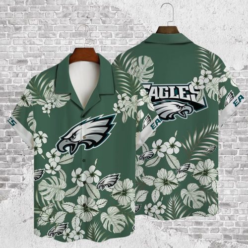 Philadelphia Eagles 2023 AOP 3D Button 3D Button Hawaiian Shirt Gift for Men Dad Father Gift for Men Dad Father V36