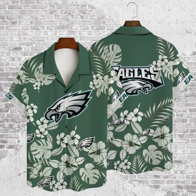 Philadelphia Eagles 2023 AOP 3D Button 3D Button Hawaiian Shirt Gift for Men Dad Father Gift for Men Dad Father V36