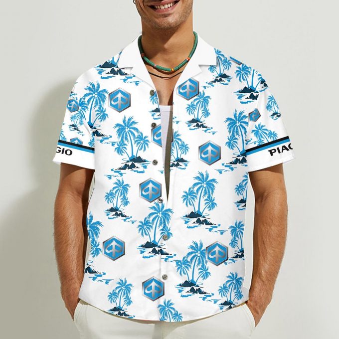 Piaggio 3D Button 3D Button Hawaiian Shirt Gift for Men Dad Father Gift for Men Dad Father
