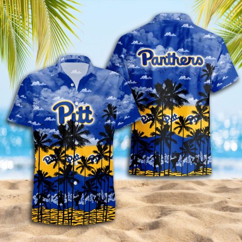Pittsburgh Panthers 3D Button 3D Button Hawaiian Shirt Gift for Men Dad Father Gift for Men Dad Father Trending Summer