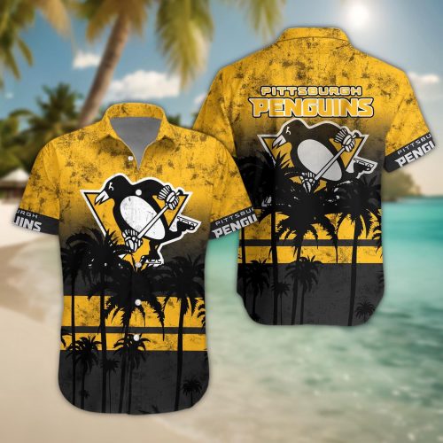 Pittsburgh Penguins 3D Button Hawaii Shirt Gift for Men Dad Father