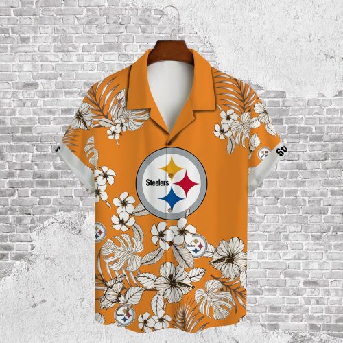 Pittsburgh Steelers 2023 AOP 3D Button 3D Button Hawaiian Shirt Gift for Men Dad Father Gift for Men Dad Father V37