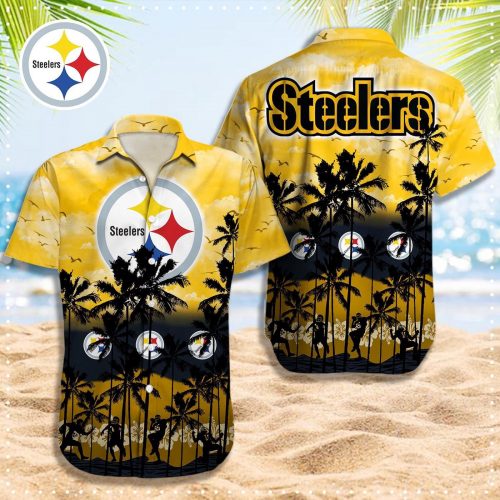Pittsburgh Steelers 3D Button 3D Button Hawaiian Shirt Gift for Men Dad Father Gift for Men Dad Father