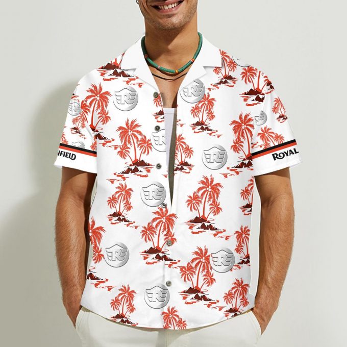 Royal Enfield 3D Button 3D Button Hawaiian Shirt Gift for Men Dad Father Gift for Men Dad Father