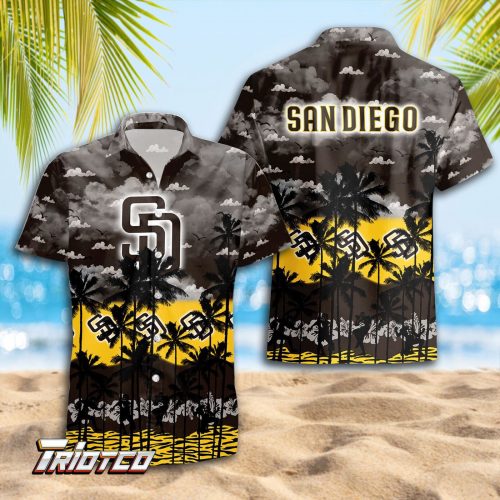 San Diego Padres 3D Button 3D Button Hawaiian Shirt Gift for Men Dad Father Gift for Men Dad Father Trending Summer.
