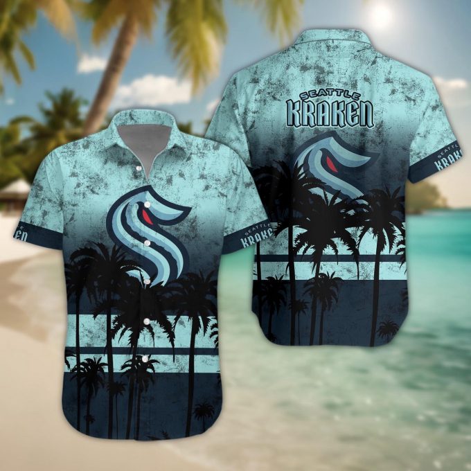 Seattle Kraken 3D Button Hawaii Shirt Gift for Men Dad Father