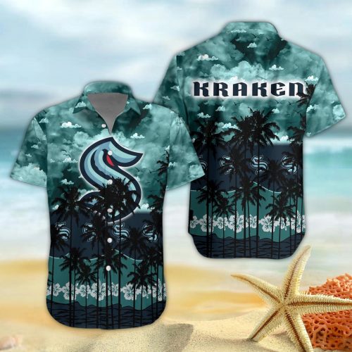 Seattle Kraken 3D Button 3D Button Hawaiian Shirt Gift for Men Dad Father Gift for Men Dad Father