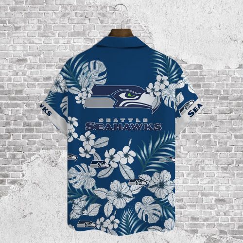 Seattle Seahawks 2023 AOP 3D Button 3D Button Hawaiian Shirt Gift for Men Dad Father Gift for Men Dad Father V39