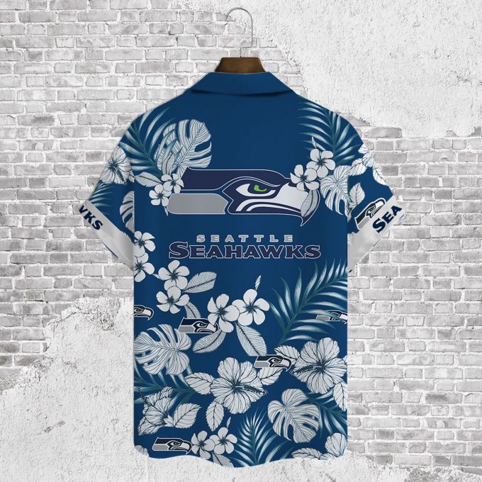 Seattle Seahawks 2023 AOP 3D Button 3D Button Hawaiian Shirt Gift for Men Dad Father Gift for Men Dad Father V39