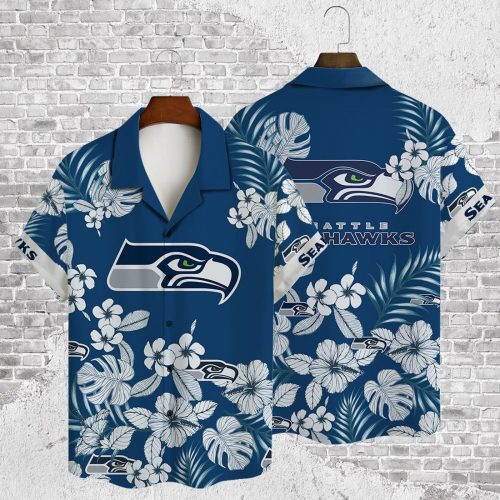 Seattle Seahawks 2023 AOP 3D Button 3D Button Hawaiian Shirt Gift for Men Dad Father Gift for Men Dad Father V39