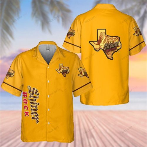Shiner Bock 3D Button 3D Button Hawaiian Shirt Gift for Men Dad Father Gift for Men Dad Father 3HS-N9M7