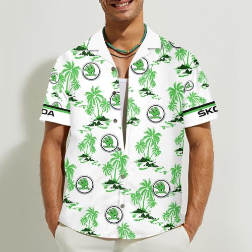 Skoda 3D Button 3D Button Hawaiian Shirt Gift for Men Dad Father Gift for Men Dad Father