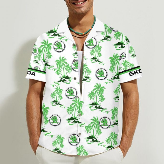 Skoda 3D Button 3D Button Hawaiian Shirt Gift for Men Dad Father Gift for Men Dad Father